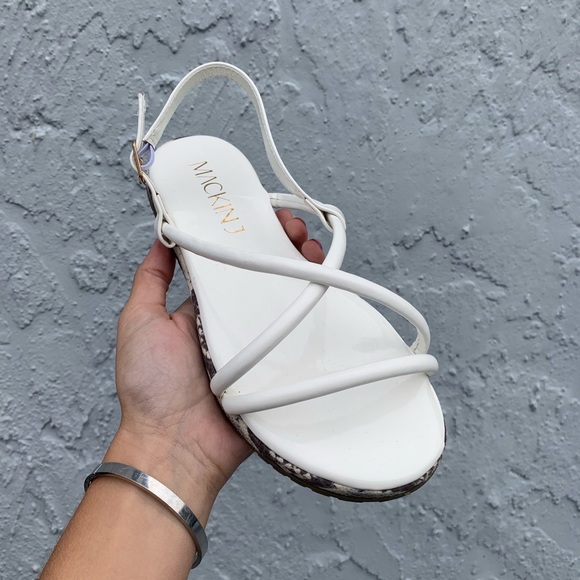 White snake skin sandal - Picture 2 of 6